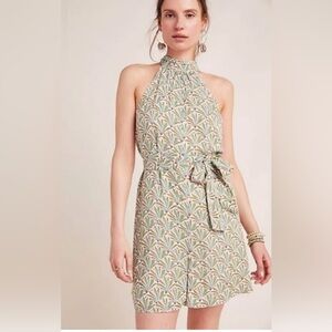 Anthropologie Maddie Palm Halter Romper size small Like new